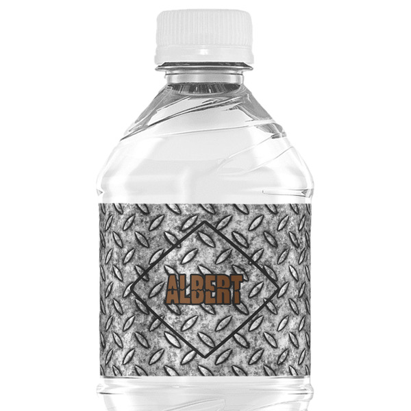 Custom Diamond Plate Water Bottle Labels - Custom Sized (Personalized)