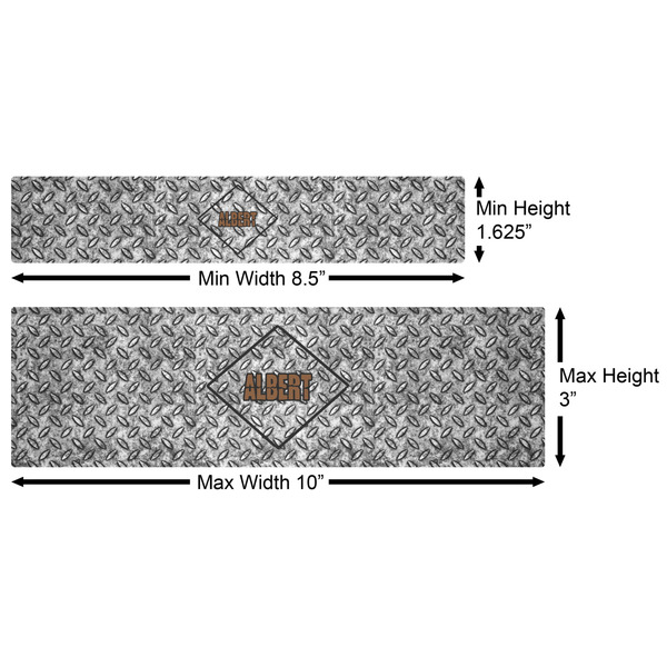 Diamond Plate Water Bottle Labels w/ Dimensions