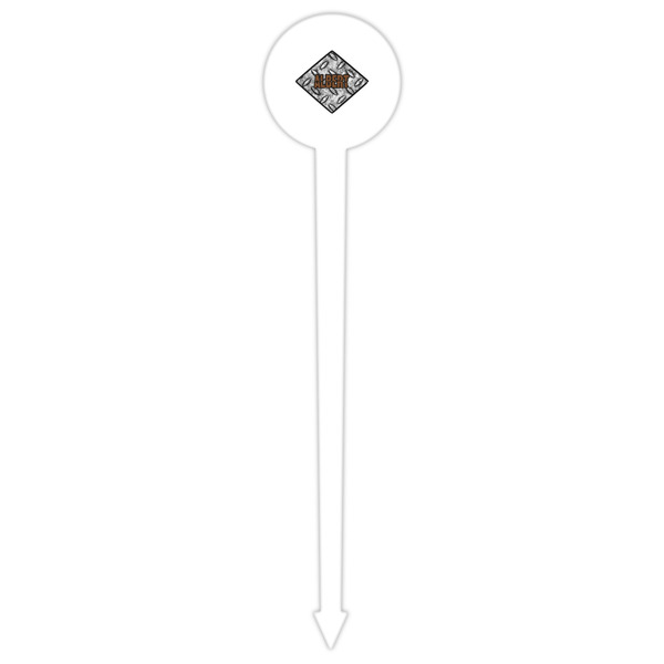 Diamond Plate White Plastic 6" Food Pick - Round - Single Pick