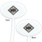 Diamond Plate White Plastic 7" Stir Stick - Double Sided - Oval - Front & Back