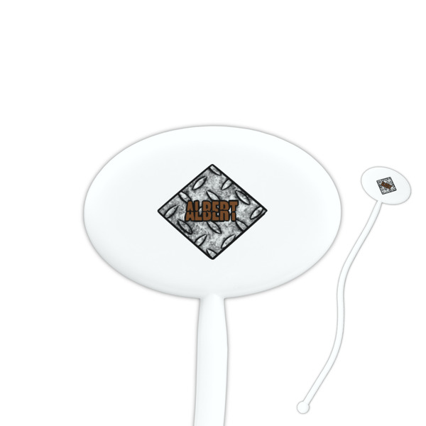 Custom Diamond Plate Oval Plastic Stir Sticks (Personalized)