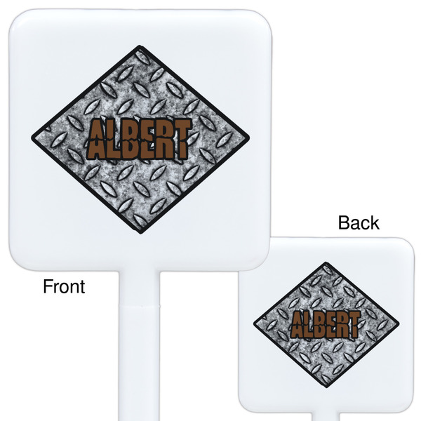 Diamond Plate White Plastic Stir Stick - Double Sided - Approval