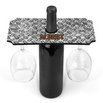 Diamond Plate Wine Bottle & Glass Holder (Personalized)