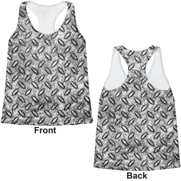 Diamond Plate Womens Racerback Tank Tops - Medium - Front and Back