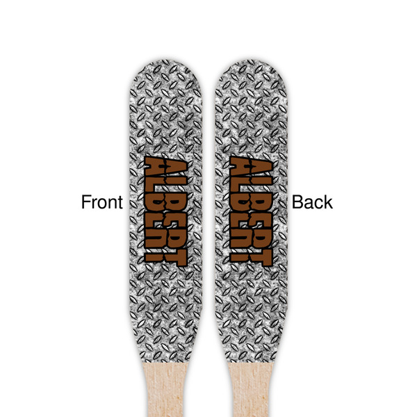 Diamond Plate Wooden Food Pick - Paddle - Double Sided - Front & Back