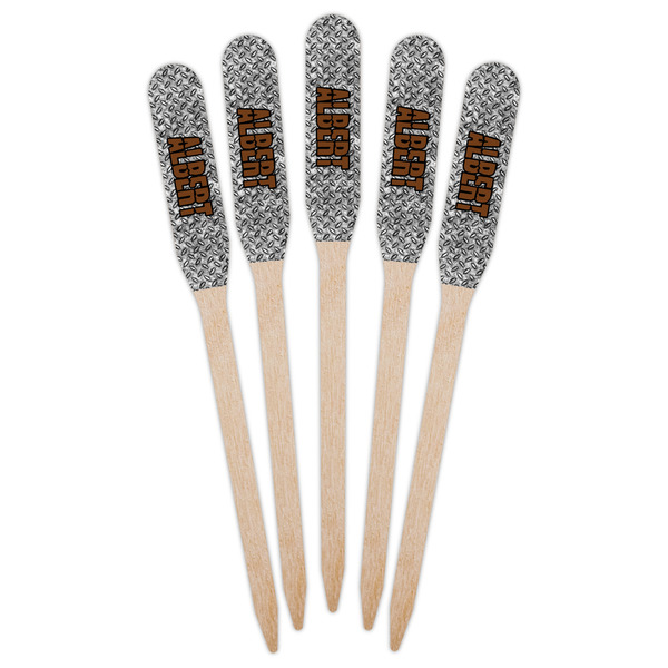 Diamond Plate Wooden Food Pick - Paddle - Fan View