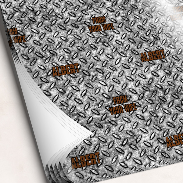 Custom Diamond Plate Wrapping Paper Sheets - Single-Sided - 20" x 28" (Personalized)