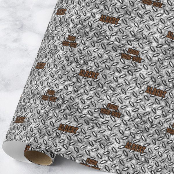 Custom Diamond Plate Wrapping Paper Roll - Large (Personalized)