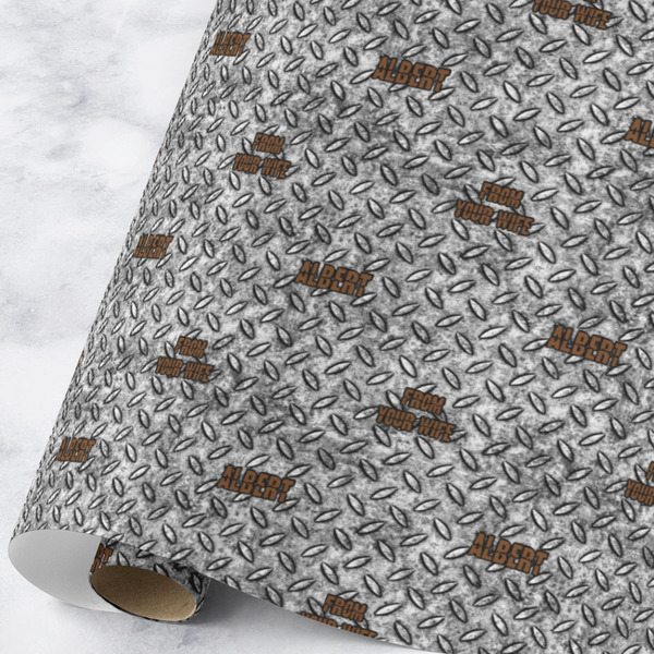 Custom Diamond Plate Wrapping Paper Roll - Large - Matte (Personalized)