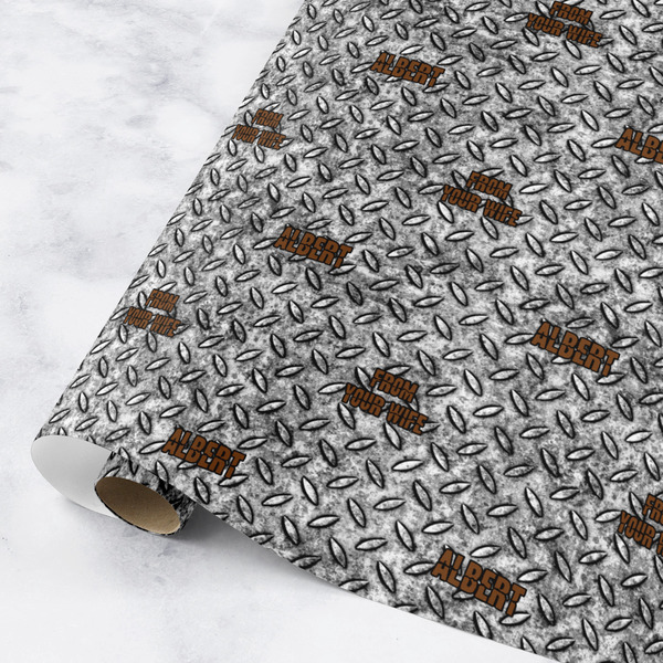 Custom Diamond Plate Wrapping Paper Roll - Small (Personalized)