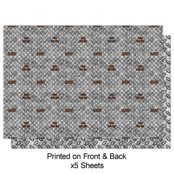Diamond Plate Wrapping Paper Sheet - Double Sided - Front