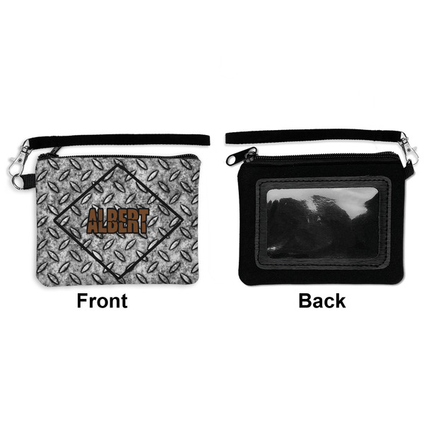 Diamond Plate Wristlet ID Cases - Front & Back