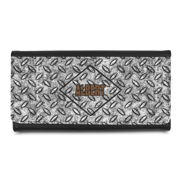 Custom Diamond Plate Leatherette Ladies Wallet (Personalized)
