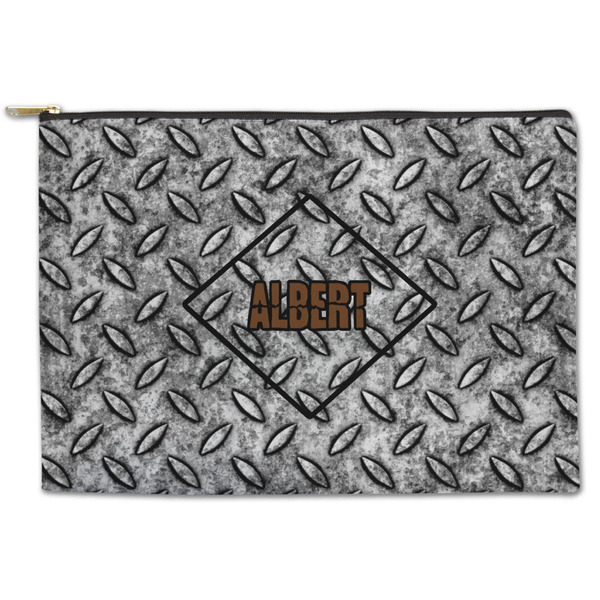 Custom Diamond Plate Zipper Pouch - Large - 12.5"x8.5" (Personalized)