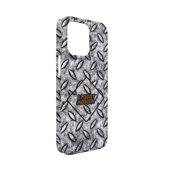 Custom Diamond Plate iPhone Case - Plastic - iPhone 13 Mini (Personalized)