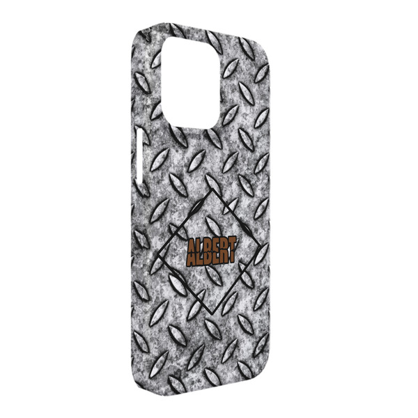 Custom Diamond Plate iPhone Case - Plastic - iPhone 13 Pro Max (Personalized)