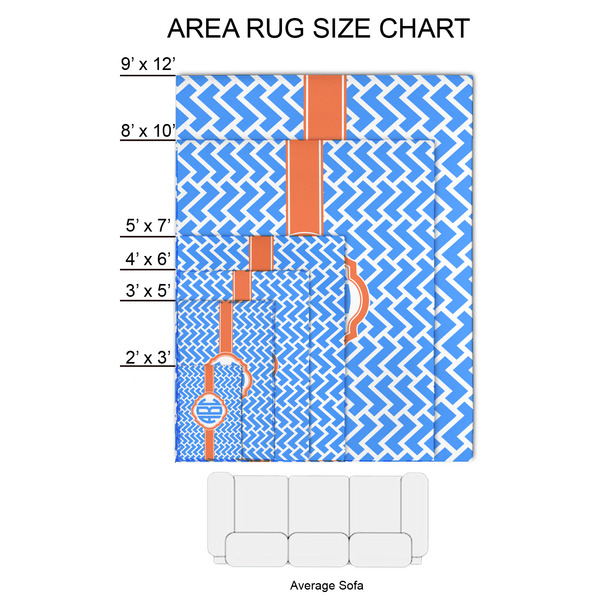 Zigzag 2'x3' Indoor Area Rugs - Size Chart
