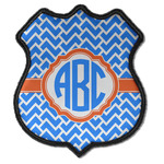 Zigzag Iron On Shield Patch C w/ Monogram