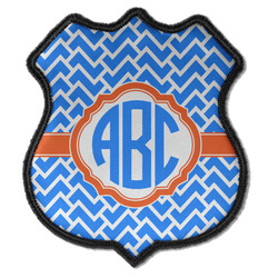 Zigzag Iron On Shield Patch C w/ Monogram