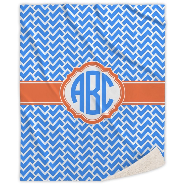 Custom Zigzag Sherpa Throw Blanket (Personalized)