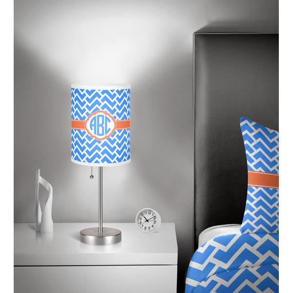 Zigzag 7 inch drum lamp shade - in room