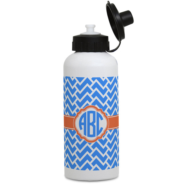 Custom Zigzag Water Bottles - Aluminum - 20 oz - White (Personalized)