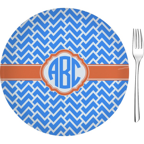 Custom Zigzag 8" Glass Appetizer / Dessert Plates - Single or Set (Personalized)