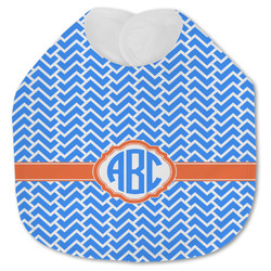 Zigzag Jersey Knit Baby Bib w/ Monogram