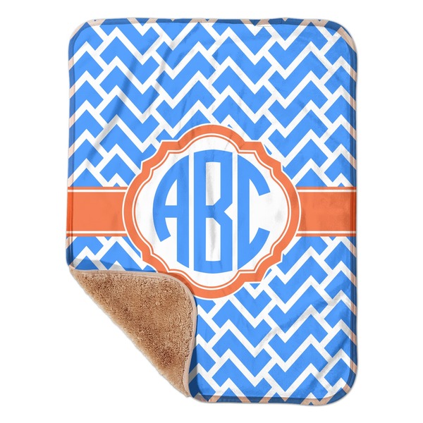 Custom Zigzag Sherpa Baby Blanket - 30" x 40" w/ Monograms