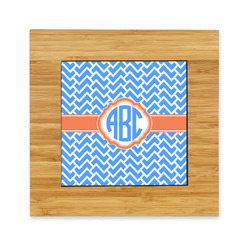 Zigzag Bamboo Trivet with Ceramic Tile Insert (Personalized)
