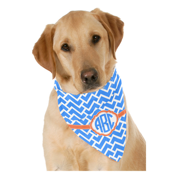 Custom Zigzag Dog Bandana Scarf w/ Monogram