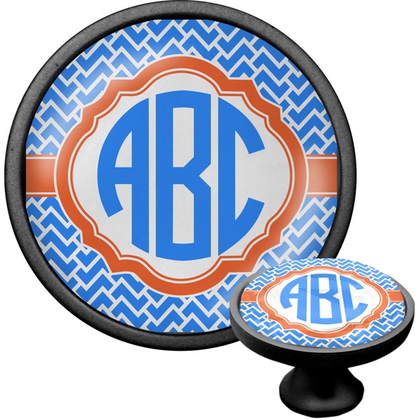 Custom Zigzag Cabinet Knob (Black) (Personalized)
