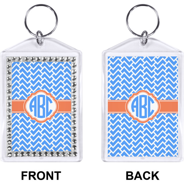 Zigzag Bling Keychain (Front + Back)