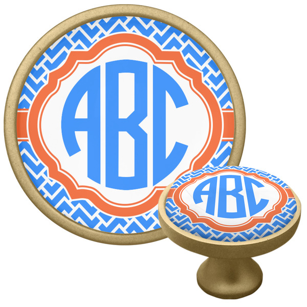 Zigzag Cabinet Knob - Gold - Multi Angle