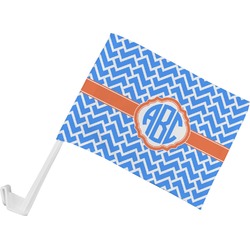 Zigzag Car Flag - Small w/ Monogram