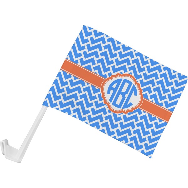 Custom Zigzag Car Flag - Small w/ Monogram