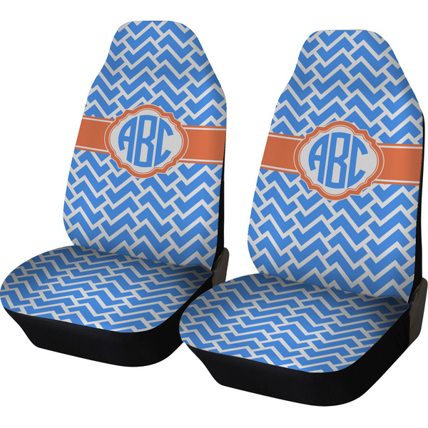 Custom Zigzag Car Seat Covers (Set of Two) (Personalized)