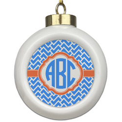 Zigzag Ceramic Ball Ornament (Personalized)