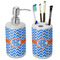 Zigzag Ceramic Bathroom Accessories Set (Personalized)