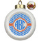 Zigzag Ceramic Ball Ornaments - Poinsettia Garland (Personalized)