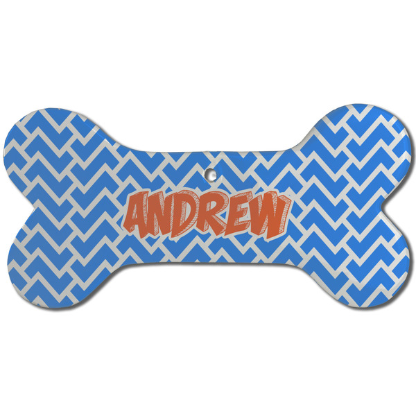 Zigzag Ceramic Flat Ornament - Bone Front