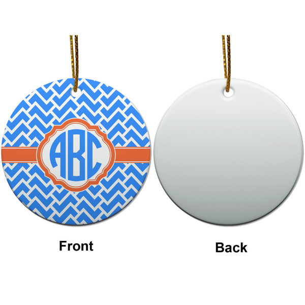 Zigzag Ceramic Flat Ornament - Circle Front & Back (APPROVAL)