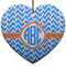 Zigzag Ceramic Flat Ornament - Heart (Front)