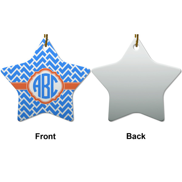 Zigzag Ceramic Flat Ornament - Star Front & Back (APPROVAL)