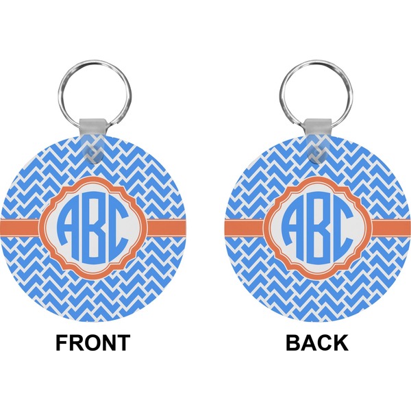 Zigzag Circle Keychain (Front + Back)
