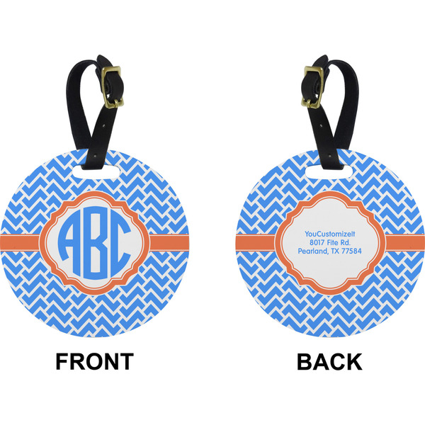 Zigzag Circle Luggage Tag (Front + Back)