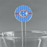 Zigzag 5.5" Round Plastic Stir Sticks - Clear (Personalized)