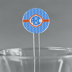 Zigzag 5.5" Round Plastic Stir Sticks - Clear (Personalized)