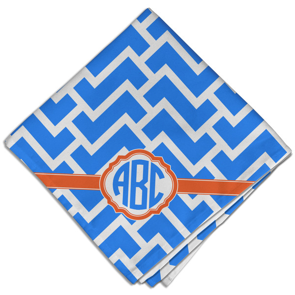 Custom Zigzag Cloth Dinner Napkin - Single w/ Monogram