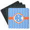 Zigzag Square Rubber Backed Coasters - Set of 4 (Personalized)